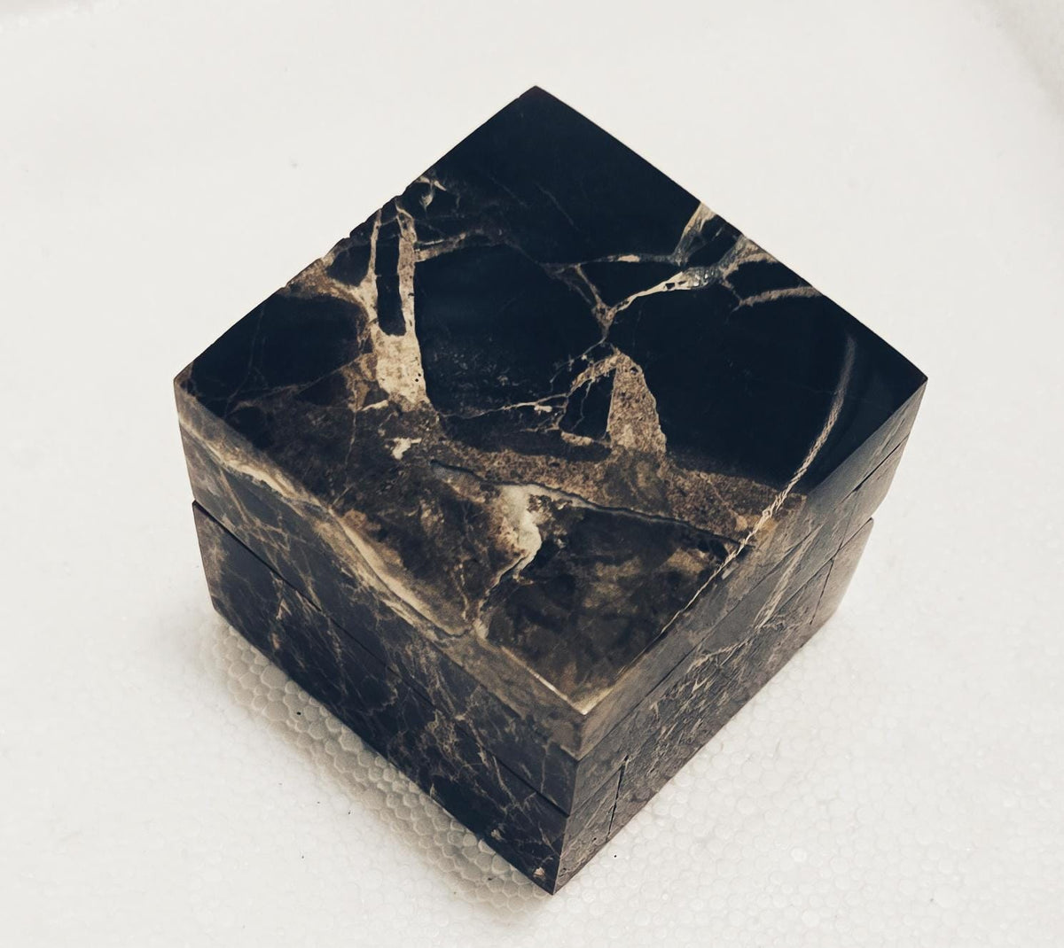 Emperador Dark Marble Ring Box a beautiful box perfect for a proposal or display a perfect keepsake that will be treasure forever