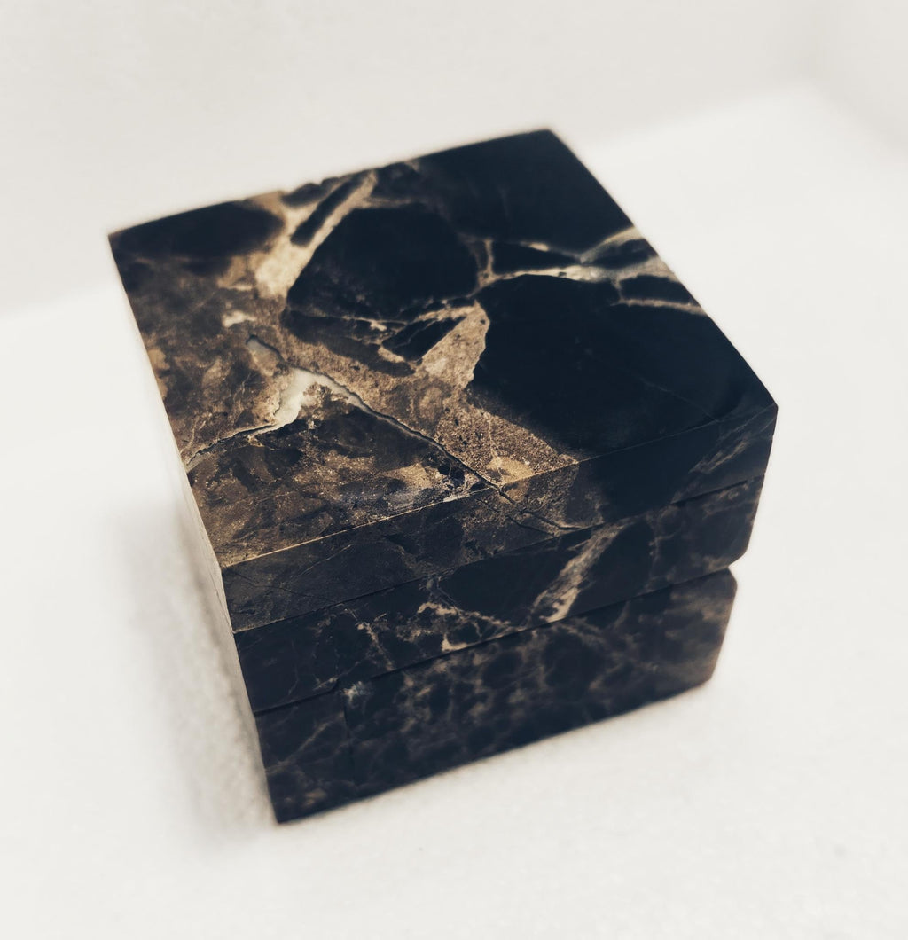 Emperador Dark Marble Ring Box a beautiful box perfect for a proposal or display a perfect keepsake that will be treasure forever