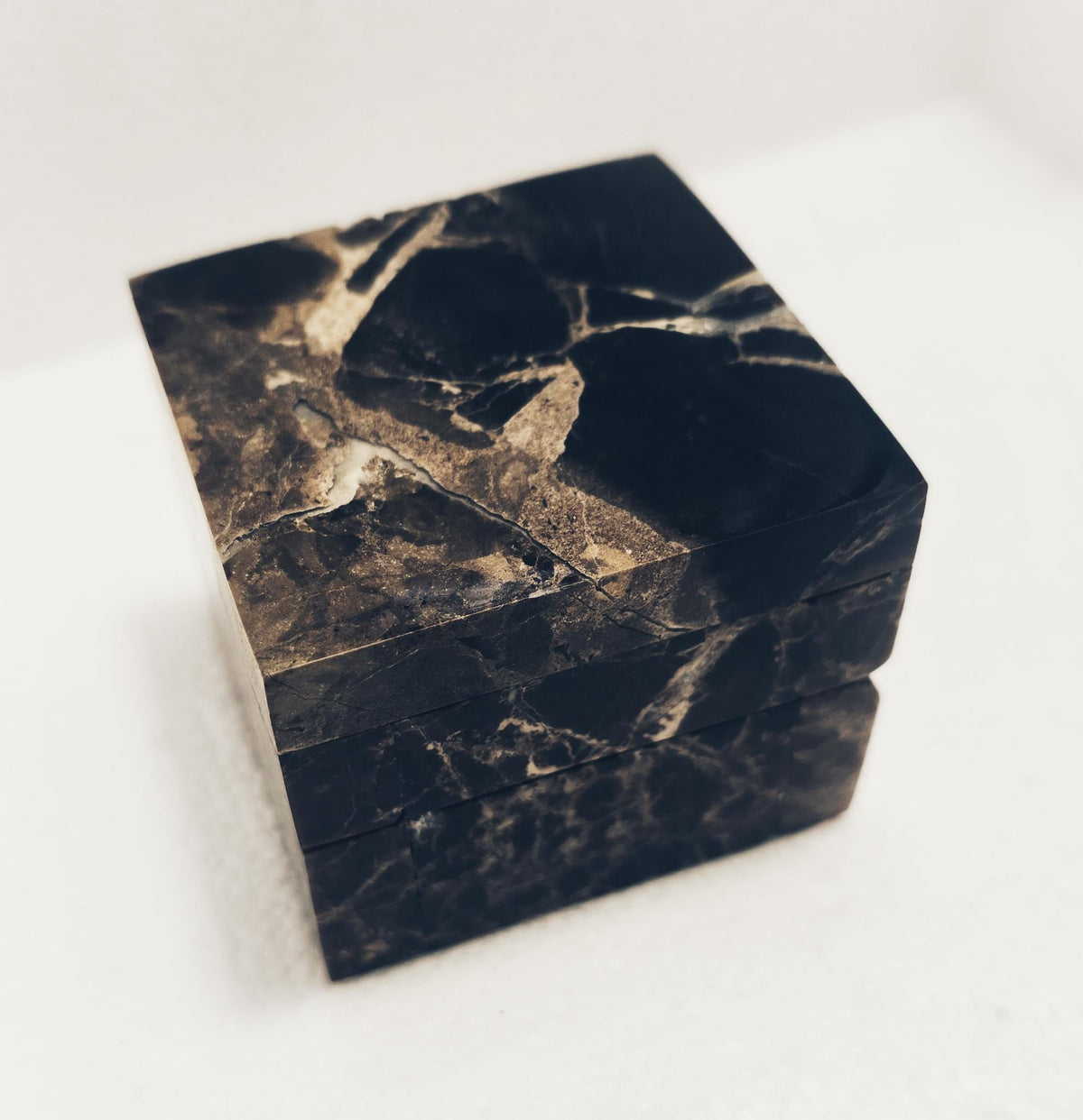 Emperador Dark Marble Ring Box a beautiful box perfect for a proposal or display a perfect keepsake that will be treasure forever