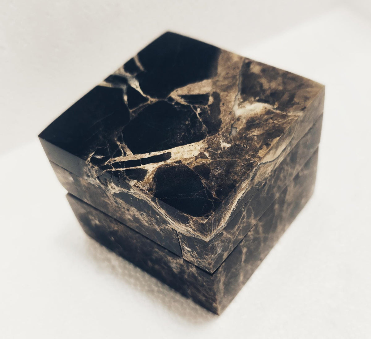 Emperador Dark Marble Ring Box a beautiful box perfect for a proposal or display a perfect keepsake that will be treasure forever