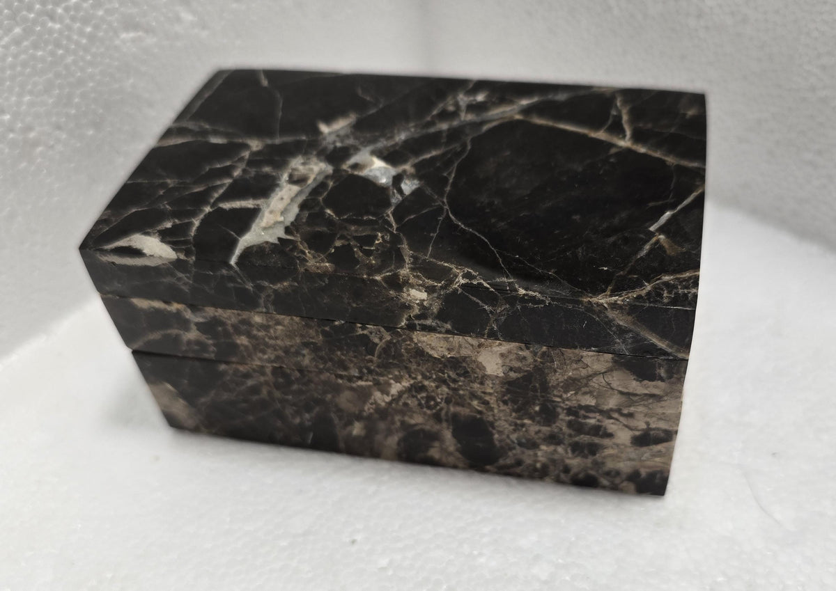 Emperador Dark Marble Double Ring Box a beautiful box perfect for a proposal or display a perfect keepsake that will be treasure forever