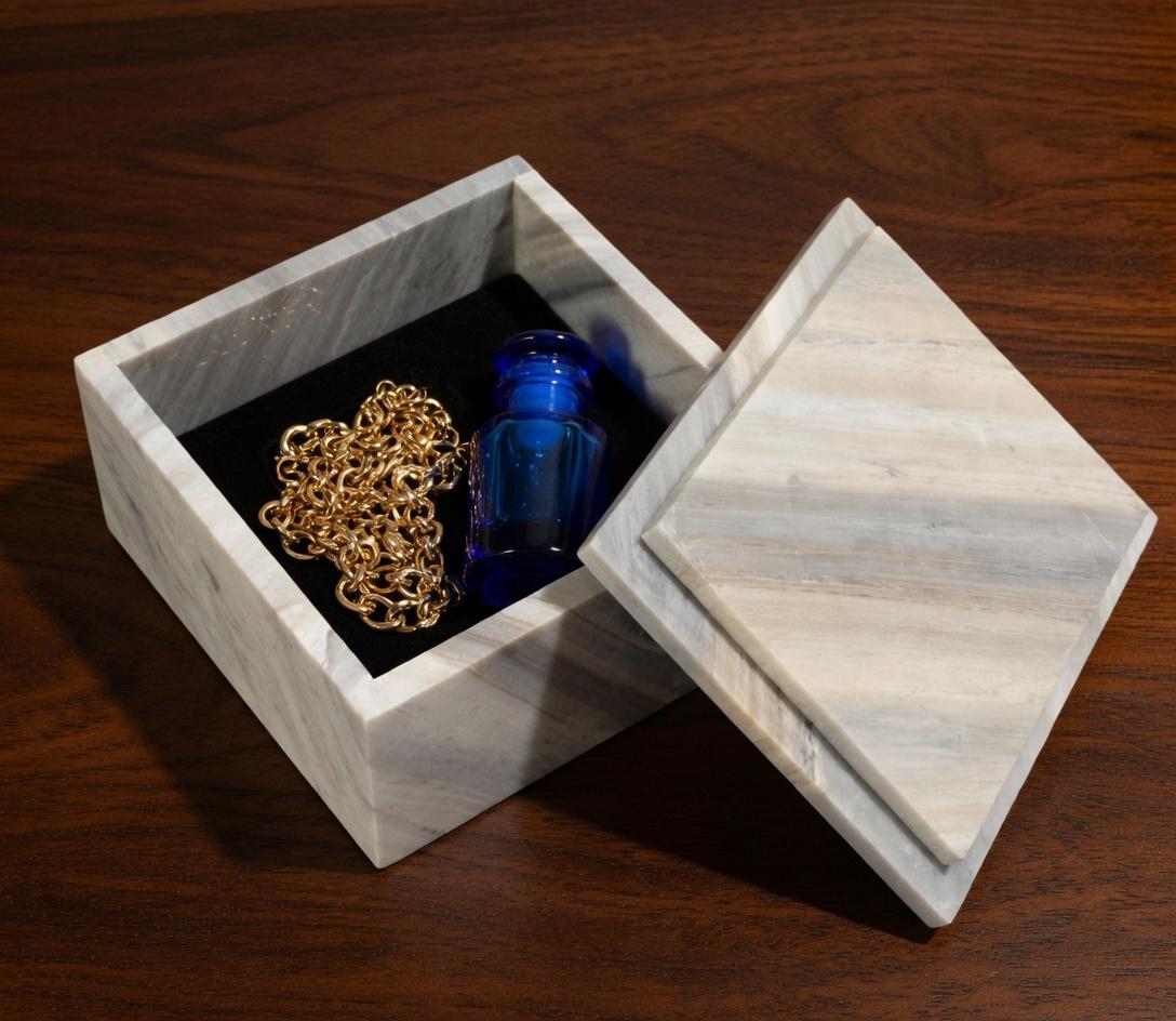 Handmade Sienna Azul Marble extra large box 15"×10" × height 4" an elegant large storage box beautiful addition Free Shipping