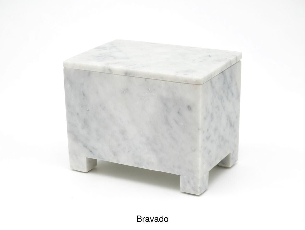 Handmade Stone Pet Urn 8 1/2" x 5 1/2" Height 6 1/2" avaliable in a variety of stone types and colors. Free Shipping.