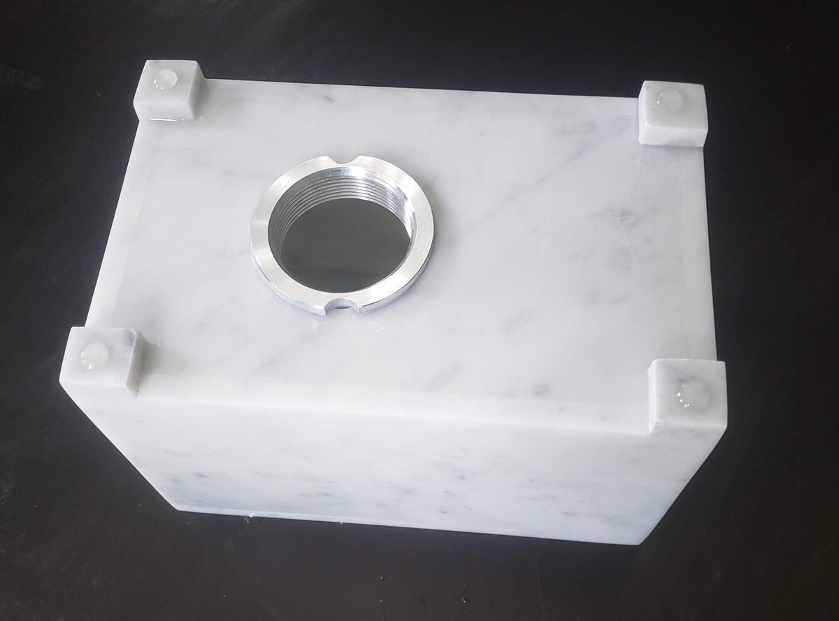 Handmade Bianco Carrara Marble Pet Urn, Modern Memorial,  a beautiful tribute to keep your ashes and memories forever