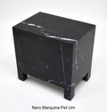 Handmade Nero Marquina Marble Pet Urn, Modern Memorial