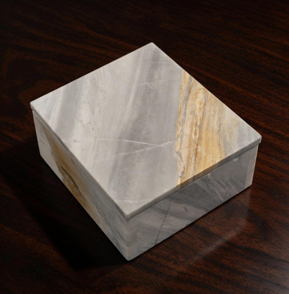 Handmade Sienna Azul Marble extra large box 15"×10" × height 4" an elegant large storage box beautiful addition Free Shipping