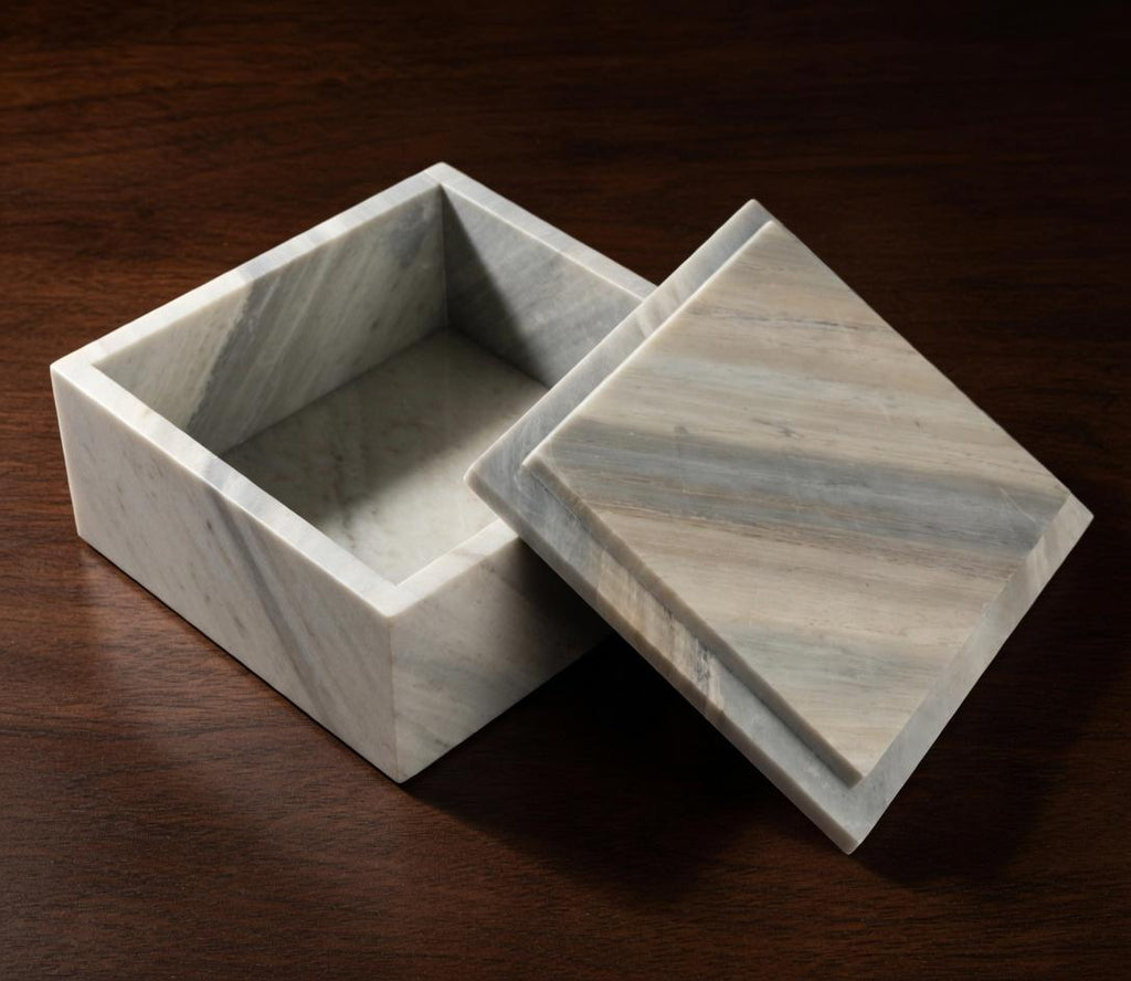 Handmade Sienna Azul Marble extra large box 15"×10" × height 4" an elegant large storage box beautiful addition Free Shipping