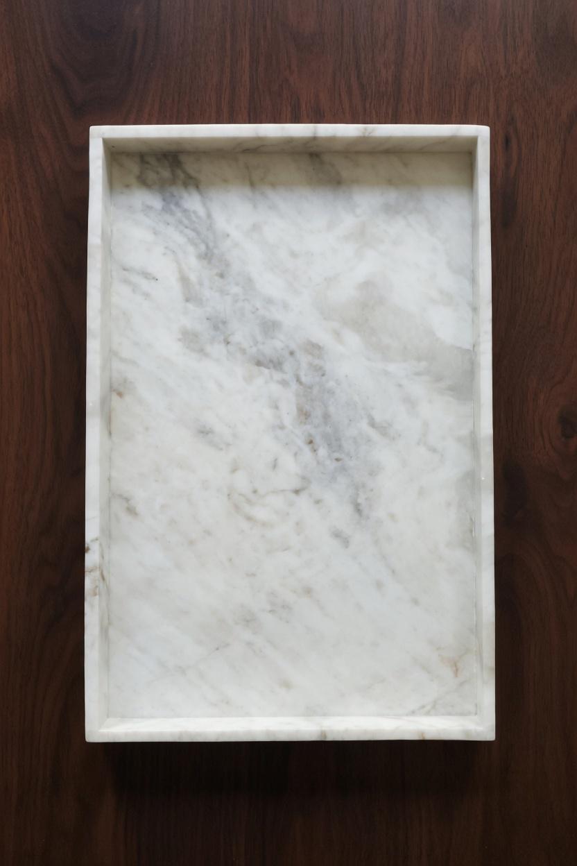 Handmade Bianco Orion serving tray  22"×14" height 2" large elegant serving tray or a beautiful centerpiece to your table or bar service.