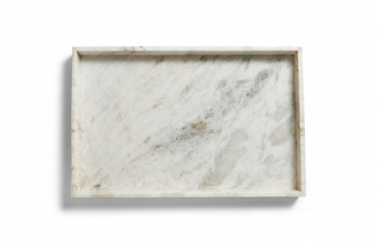 Handmade Bianco Orion serving tray  22"×14" height 2" large elegant serving tray or a beautiful centerpiece to your table or bar service.