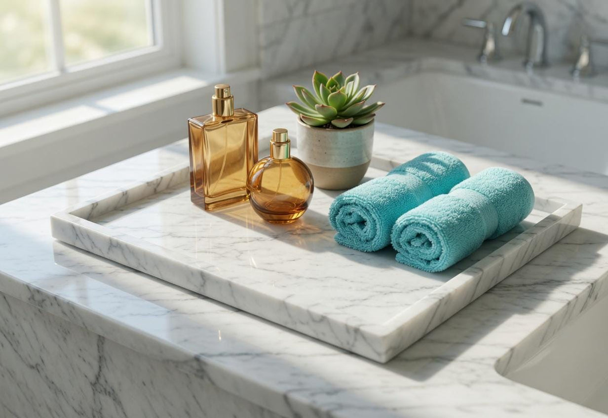 Handmade Bianco Carrara Marble Tray 16"×12"×1" Table Centerpiece beautiful addition to any setting or a beautiful serving tray
