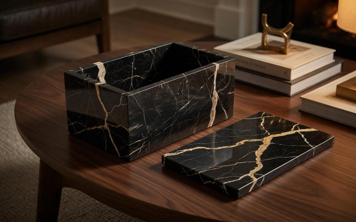 Handmade Saint Laurent Marble Box 12"×6" height 6" a beautiful keepsake that will be treasured for generations FREE SHIPPING