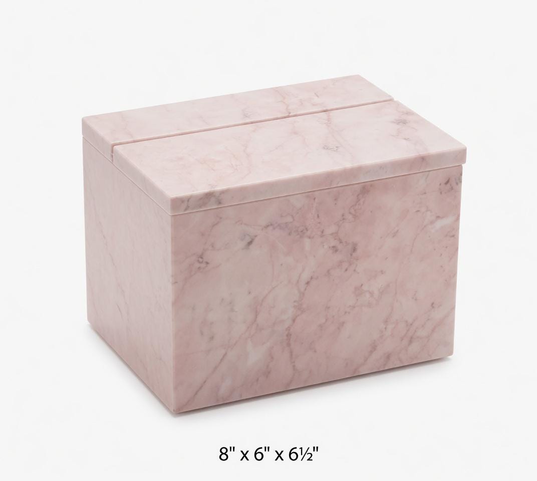 Marble Recipe Box 8"×6" height 6 1/2" fits 7x5 recipe cards Available your choice of marble types  Free Shipping