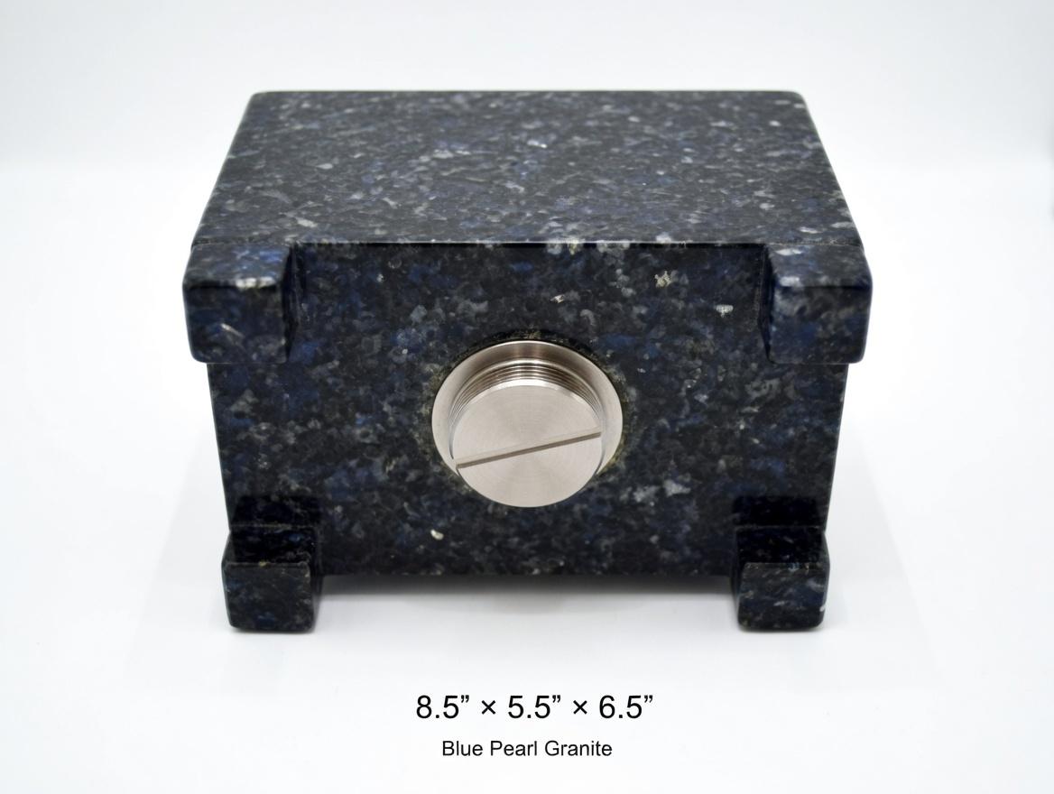 Handmade Stone Pet Urn 8 1/2" x 5 1/2" Height 6 1/2" avaliable in a variety of stone types and colors. Free Shipping.