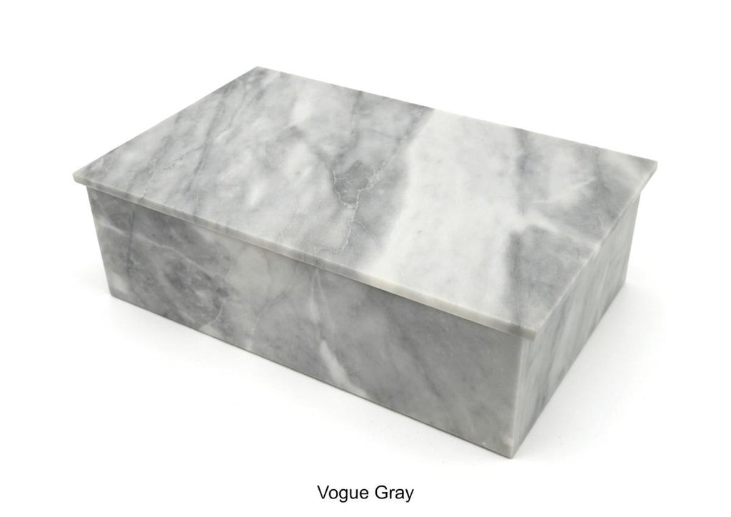 Vogue Gray Marble large box 15"×10" × height 4"  prefect for an elegant storage need Free Shipping message for custom dimensions.