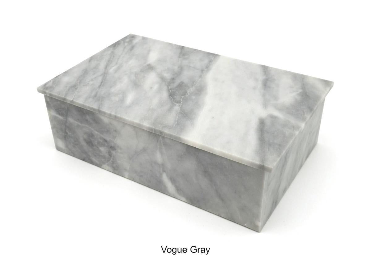Vogue Gray Marble large box 15"×10" × height 4"  prefect for an elegant storage need Free Shipping message for custom dimensions.