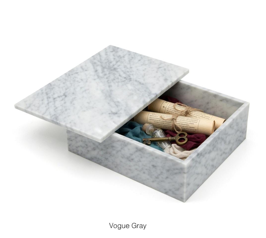 Vogue Gray Marble large box 15"×10" × height 4"  prefect for an elegant storage need Free Shipping message for custom dimensions.