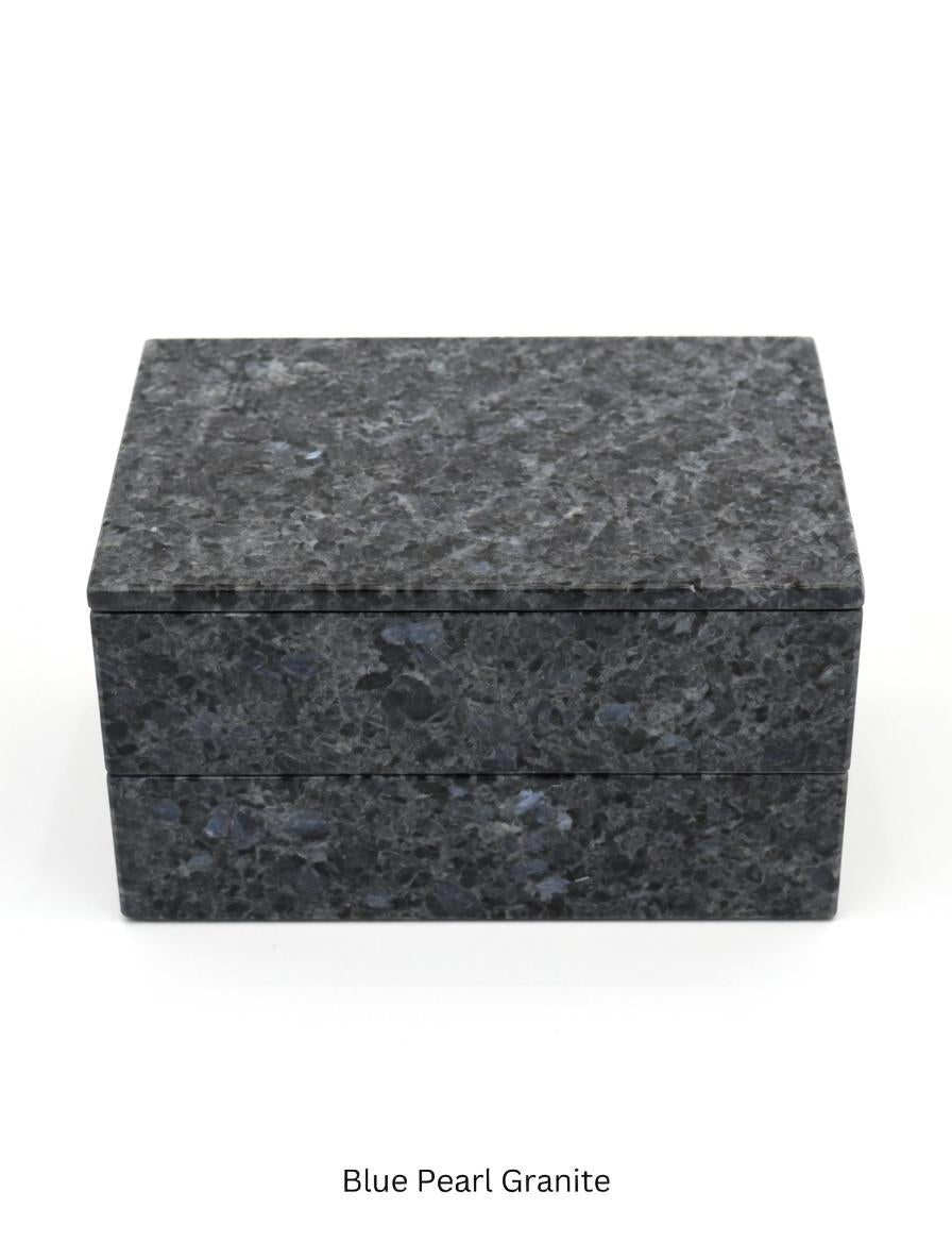 3 Tiered Blue Pearl Granite Jewelry box 9 1/2" × 6" height 4 3/4" Handmade Handcrafted Free Shipping