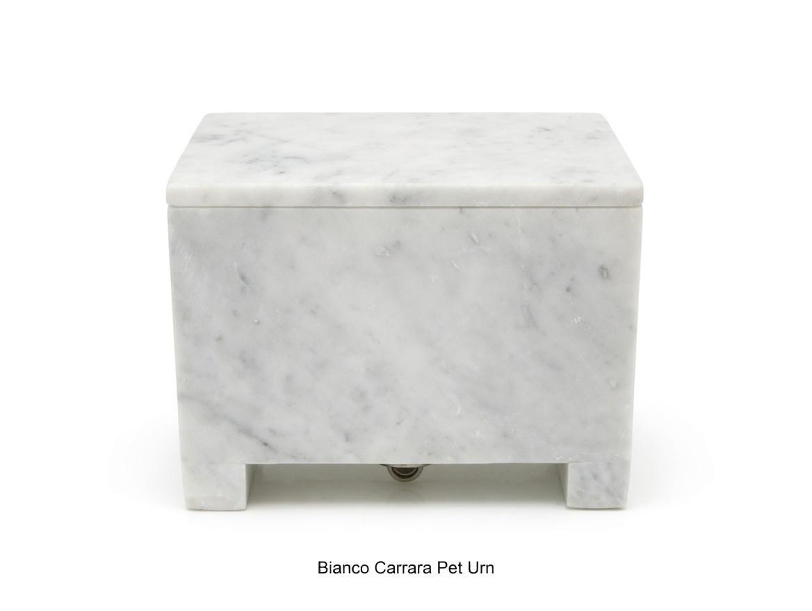 Handmade Bianco Carrara Marble Pet Urn, Modern Memorial,  a beautiful tribute to keep your ashes and memories forever