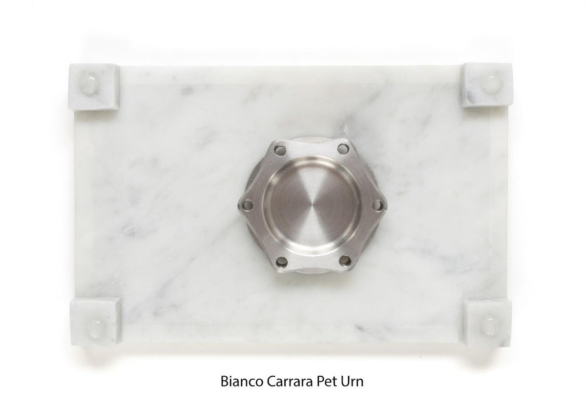 Handmade Bianco Carrara Marble Pet Urn, Modern Memorial,  a beautiful tribute to keep your ashes and memories forever