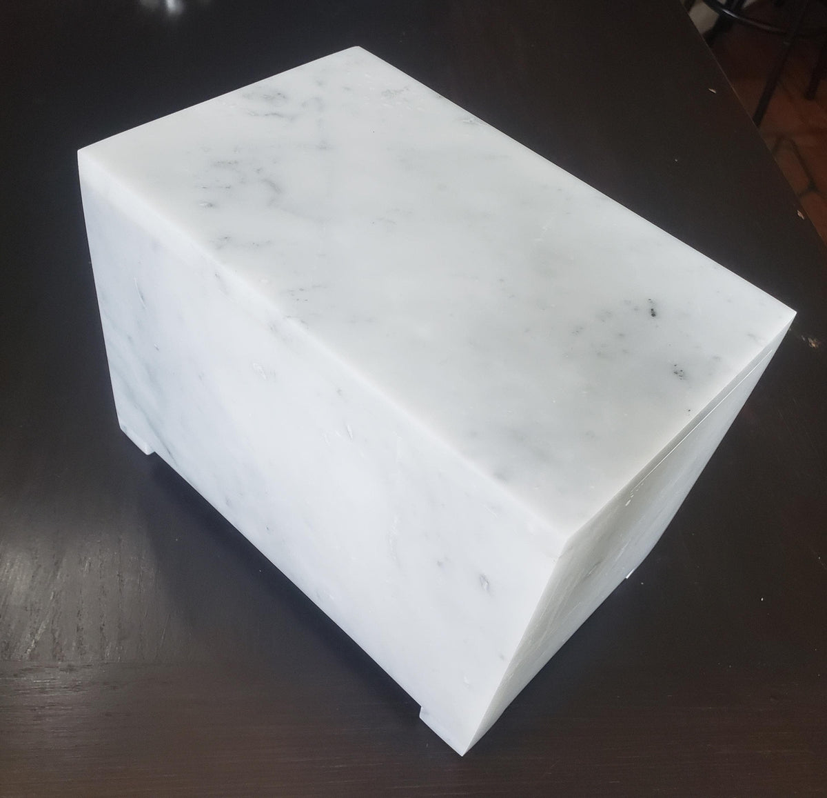 Handmade Bianco Carrara Marble Pet Urn, Modern Memorial,  a beautiful tribute to keep your ashes and memories forever