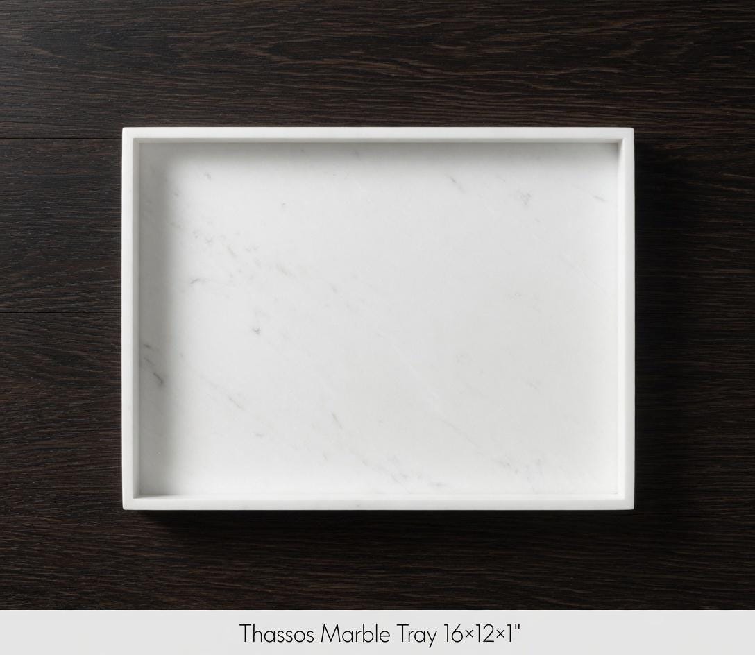 Thassos Marble Tray 16"×12" height 1" a beautiful white marble unmatched in its elegance FREE SHIPPING