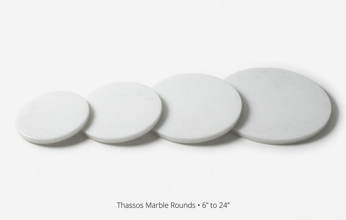 Large Thassos Marble Trivets / Tabletops / Decorative Marble Circles in many sizes FREE SHIPPING