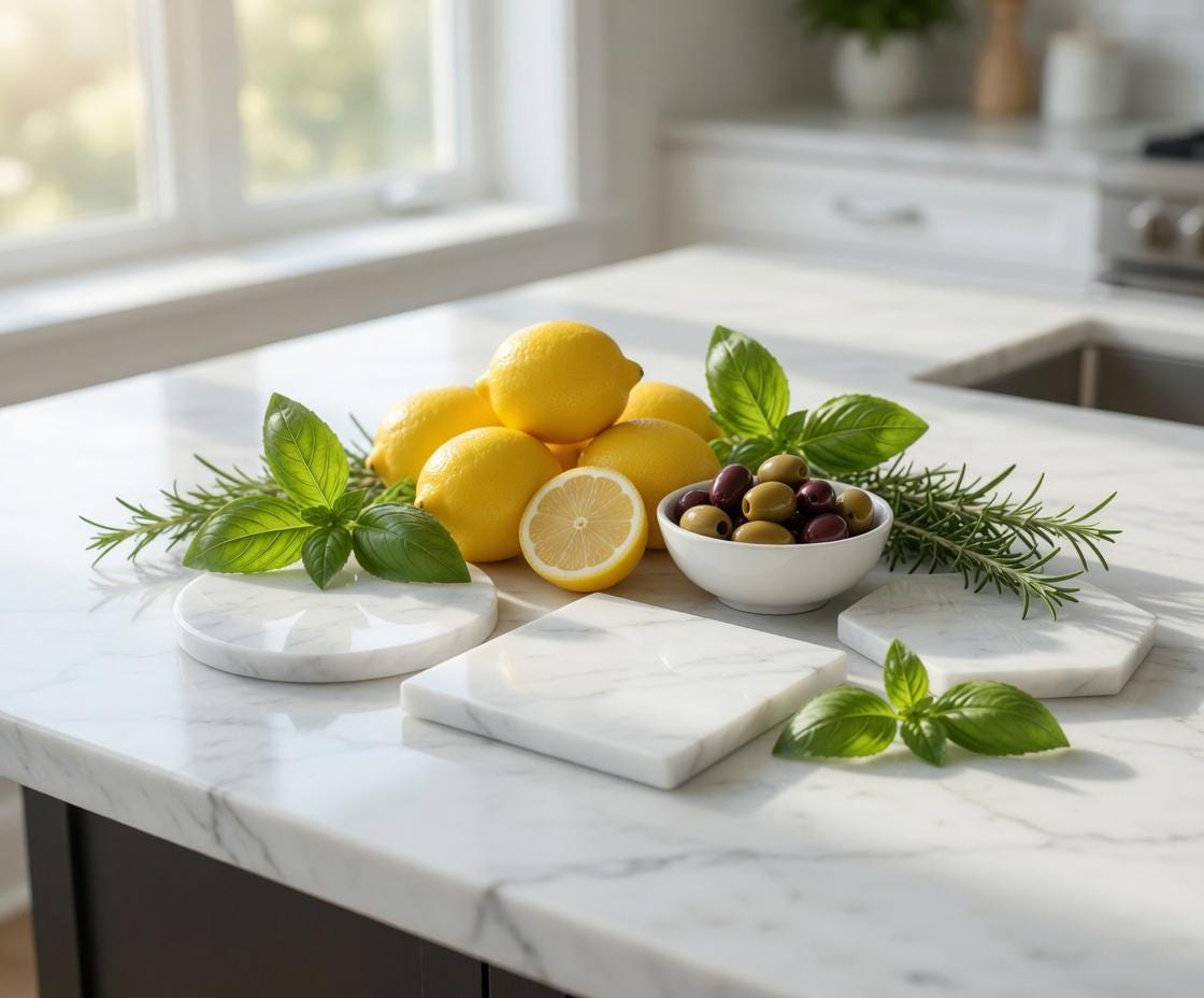 Handmade Glacier White Marble,  Hot plate. Perfect to protect your table from hot pots and pans 6" available in 3 shapes.