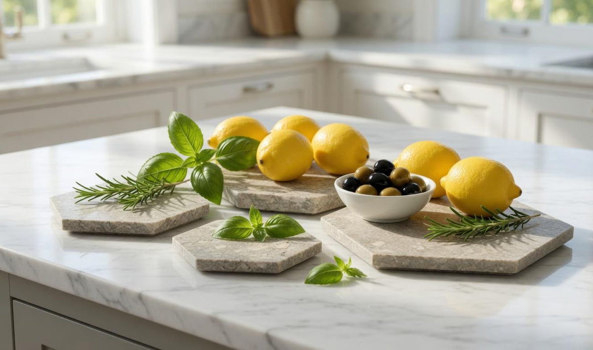 Handmade Seagrass Limestone Hexagon  Tray/Trivet Available in various sizes 6" to 12" perfect centerpiece Free Shipping