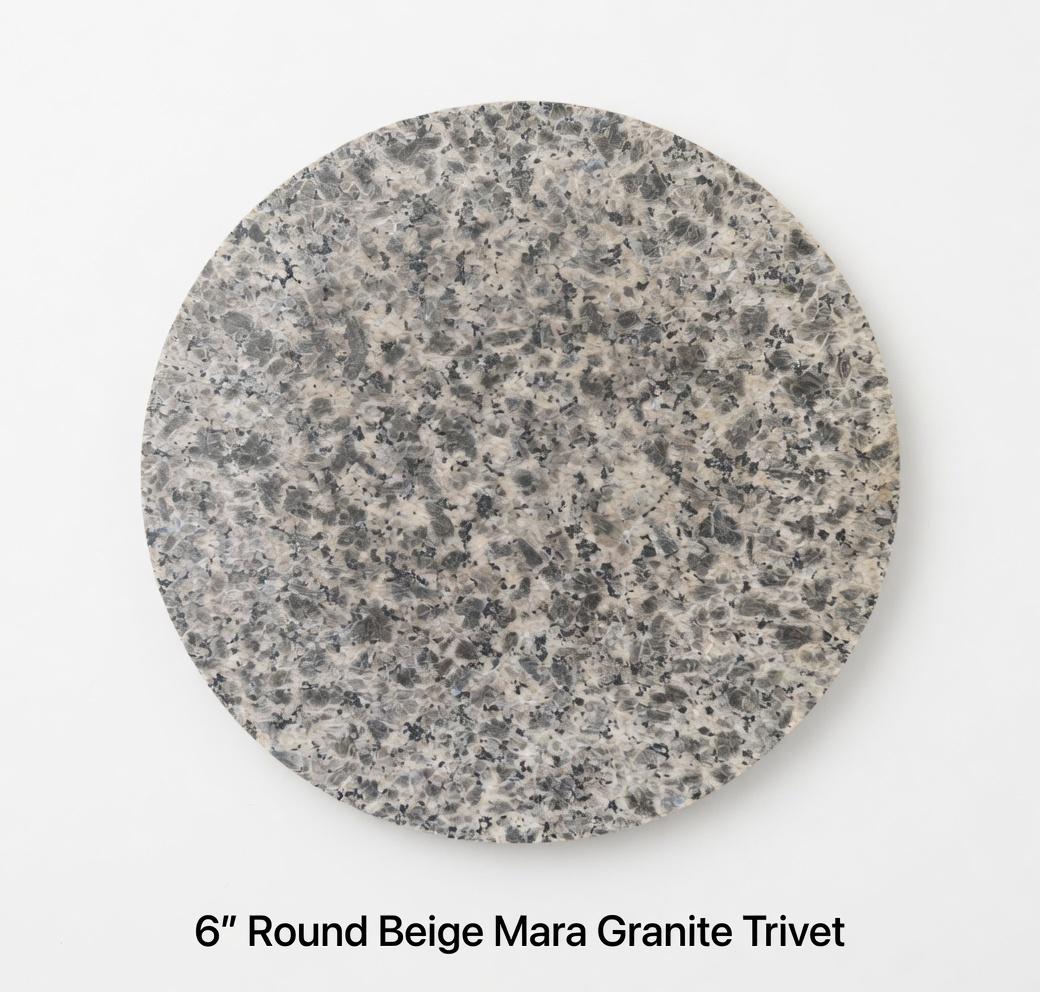 Beige Mara Granite Trivets,  Hot plate. Perfect to protect your table from hot pots 6" circle, also square, and hexagon. Free Shipping