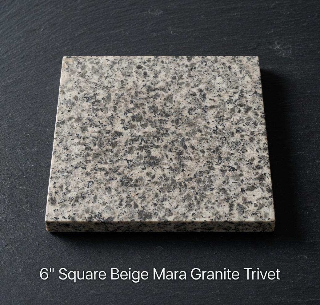 Beige Mara Granite Trivets,  Hot plate. Perfect to protect your table from hot pots 6" circle, also square, and hexagon. Free Shipping