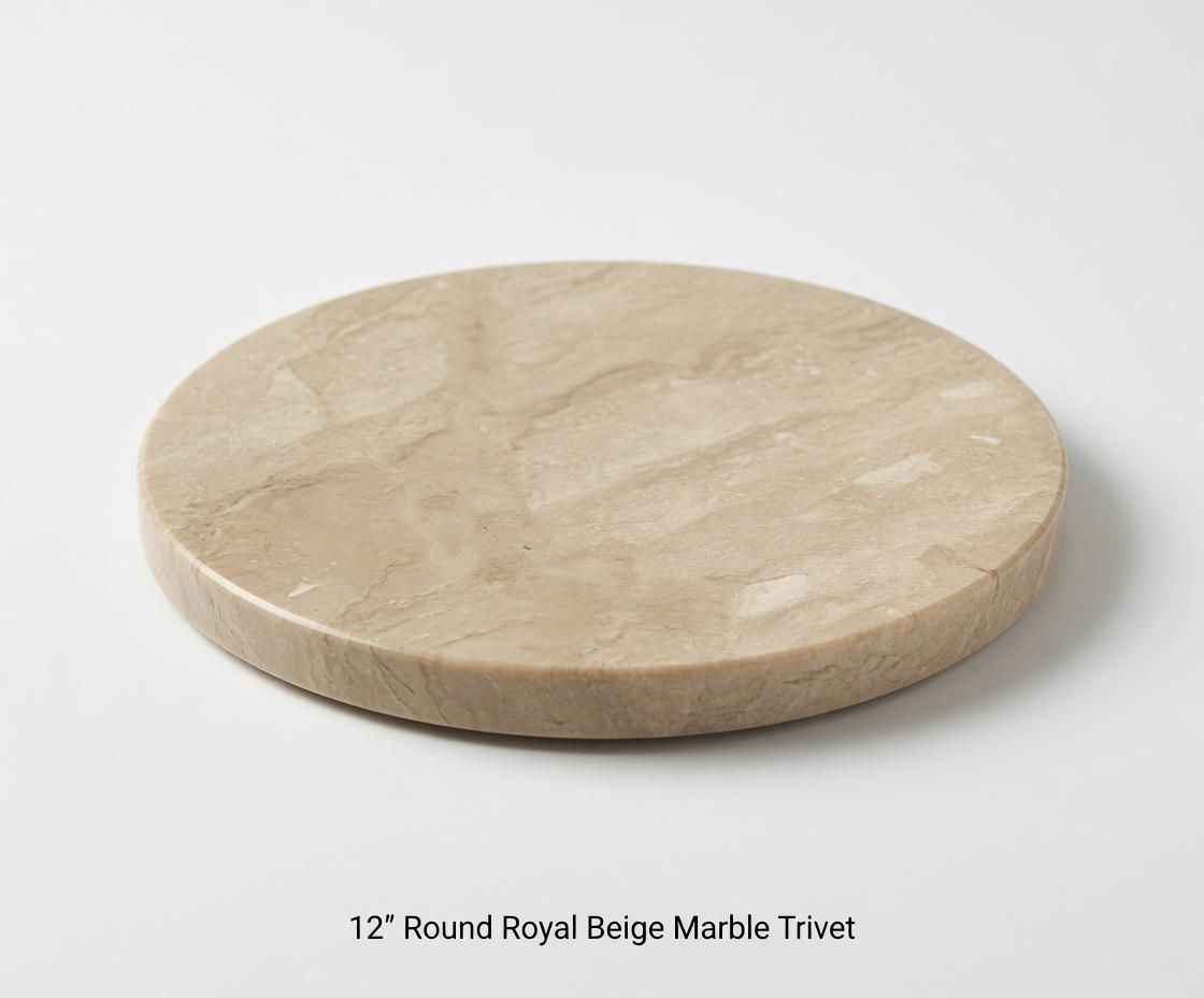 Handmade Cappuccino Marble,  Hot plate. Perfect to protect your table from hot pots and pans 12" available in 3 shapes.