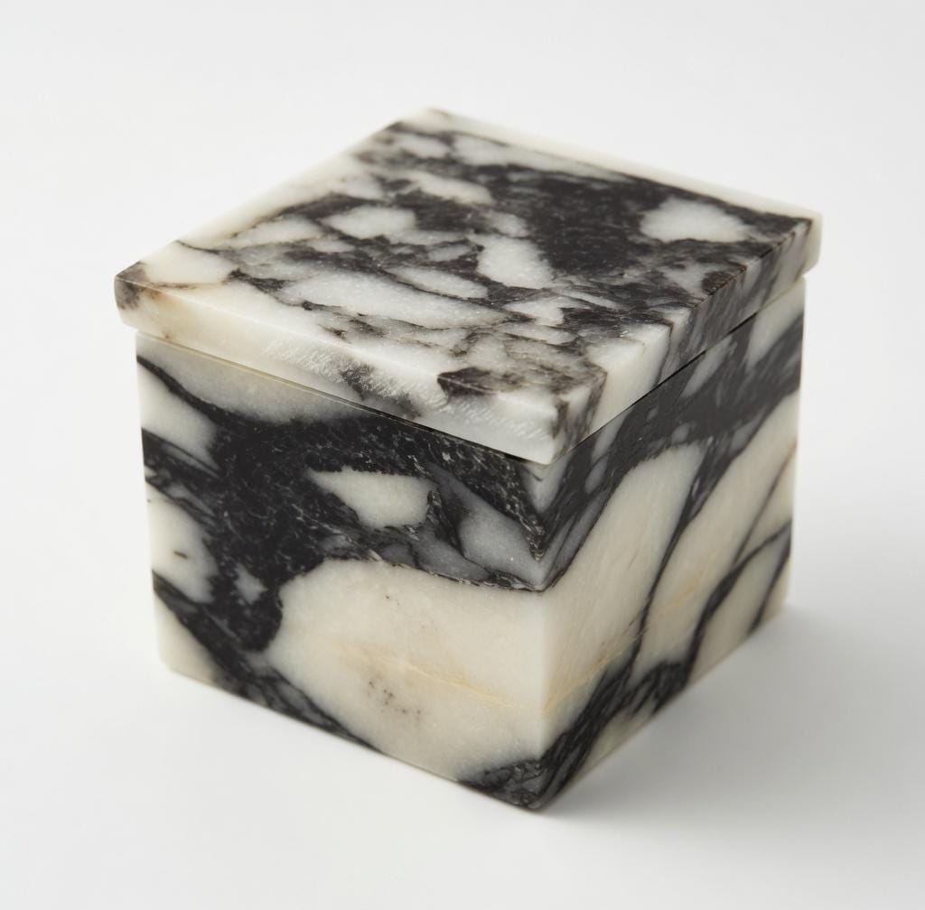 Amaretto Viola Marble Box 3" x 3" Beautiful white purple veined marble with golden tones FREE SHIPPING,ENGRAVING