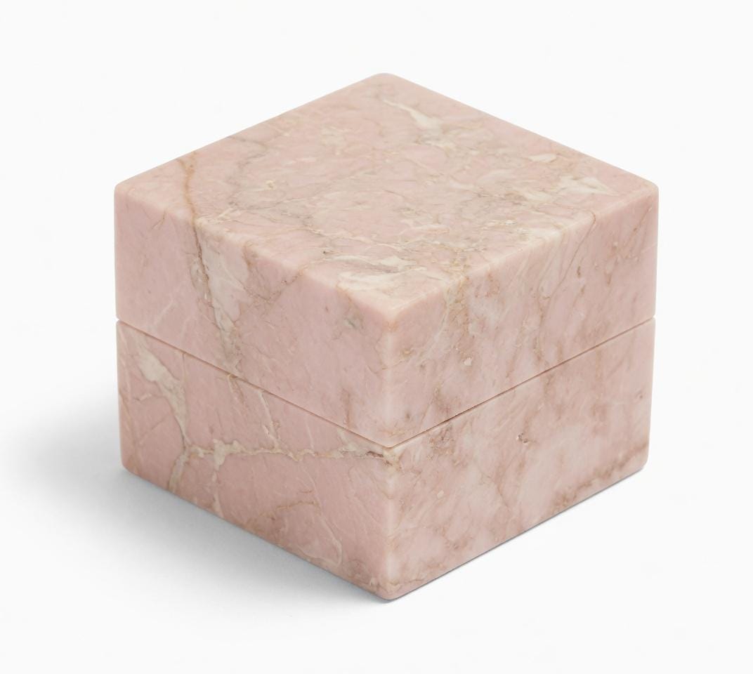 Coral Notte Pink Marble Ring Box a beautiful box perfect for a proposal or display a perfect keepsake that will be treasure forever