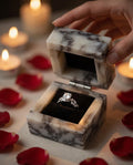 Amaretto Viola Purple White Ring Box a beautiful box perfect for a proposal or display a perfect keepsake that will be treasure forever