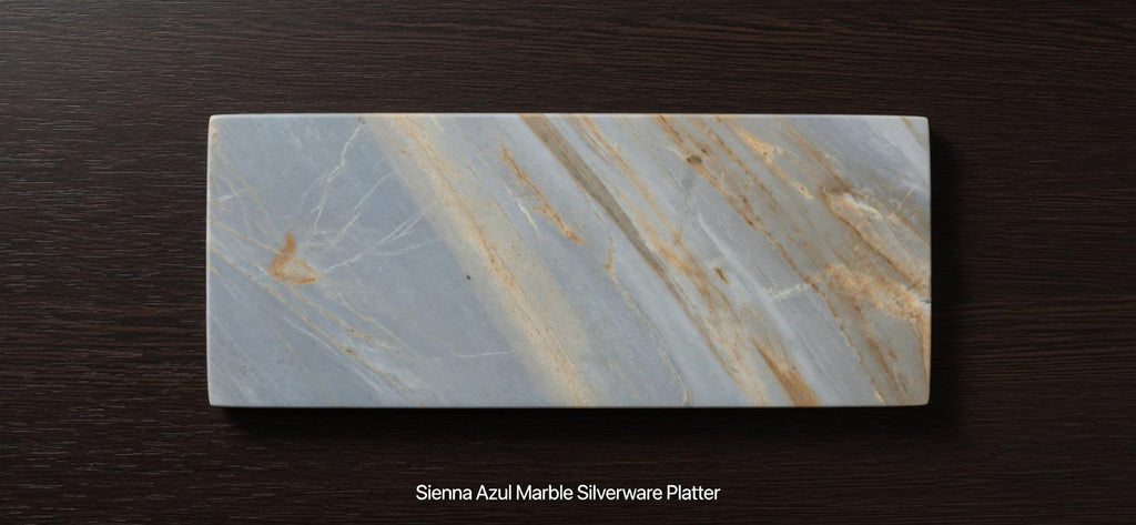 Sienna Azul Marble Silverware Platter(set of 4) for your Silverware and elegant dinner service beautiful pieces for your flatware