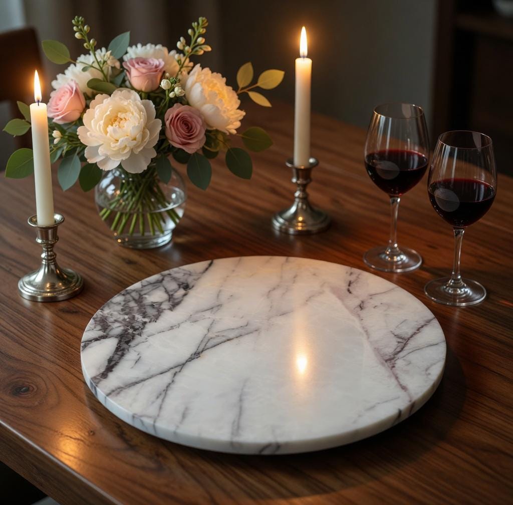 Amethyst Blue Marble Lazy Susan 12" diameter  perfect for an elegant addition for your table FREE SHIPPING.