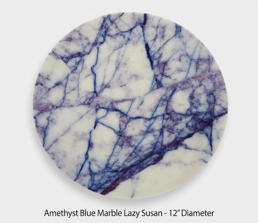Amethyst Blue Marble Lazy Susan 12" diameter  perfect for an elegant addition for your table FREE SHIPPING.