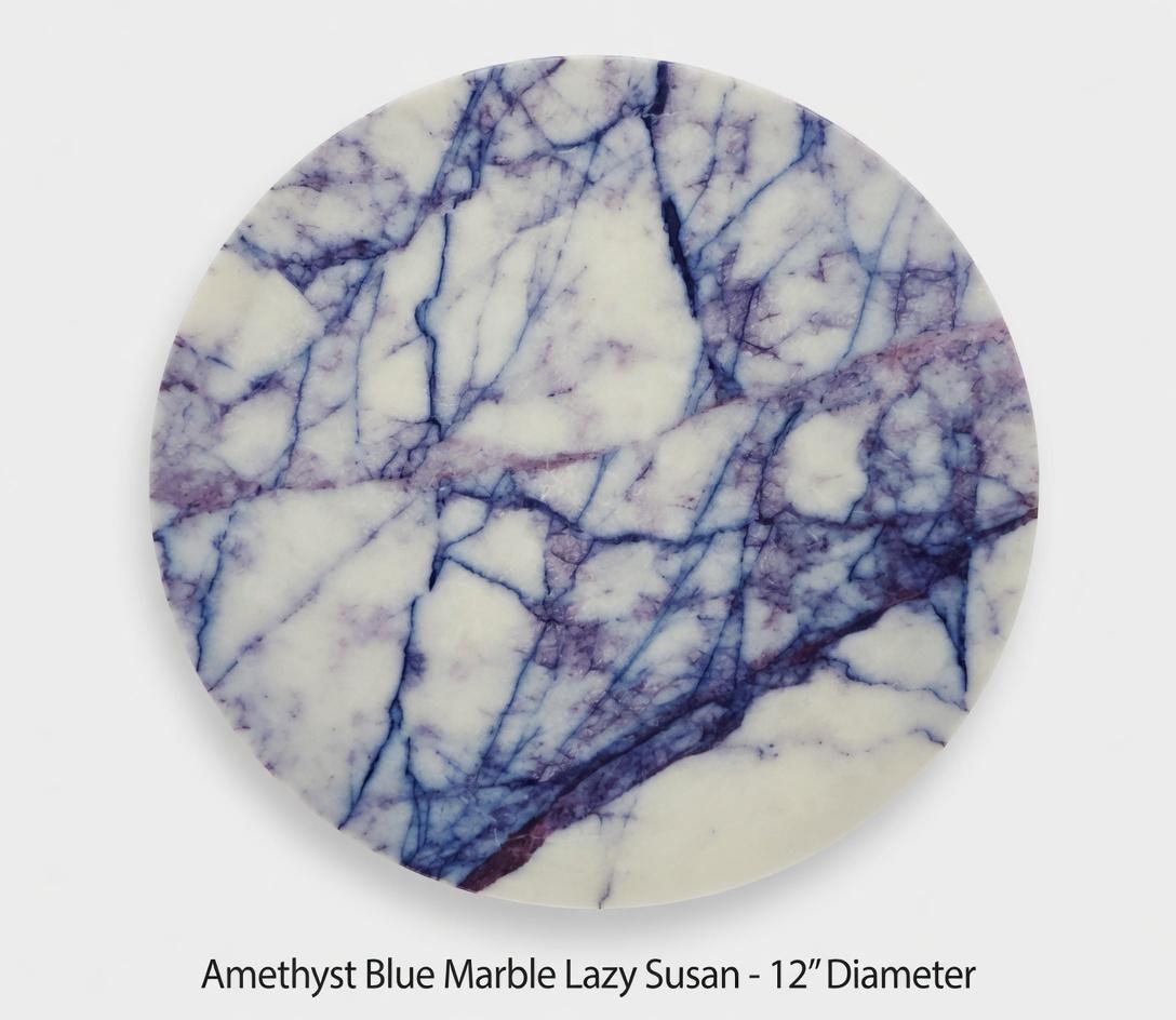 Amethyst Blue Marble Lazy Susan 12" diameter  perfect for an elegant addition for your table FREE SHIPPING.