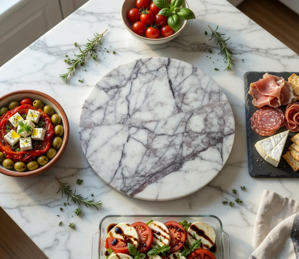 Amethyst Blue Marble Lazy Susan 12" diameter  perfect for an elegant addition for your table FREE SHIPPING.