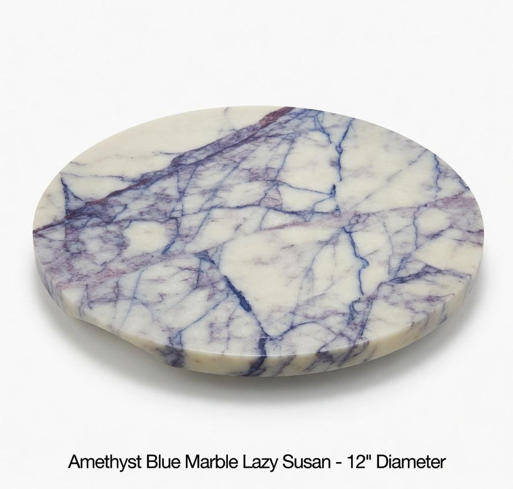 Amethyst Blue Marble Lazy Susan 12" diameter  perfect for an elegant addition for your table FREE SHIPPING.