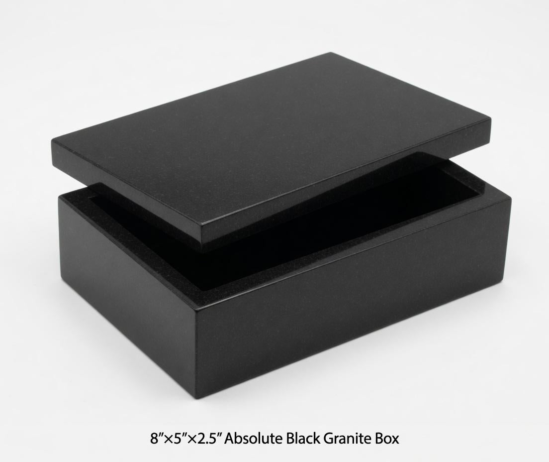 Handmade Absolute Black Granite Box, 8"×5" height 2 1/2" elegant storage box for all your needs