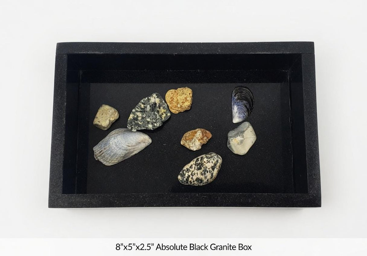 Handmade Absolute Black Granite Box, 8"×5" height 2 1/2" elegant storage box for all your needs