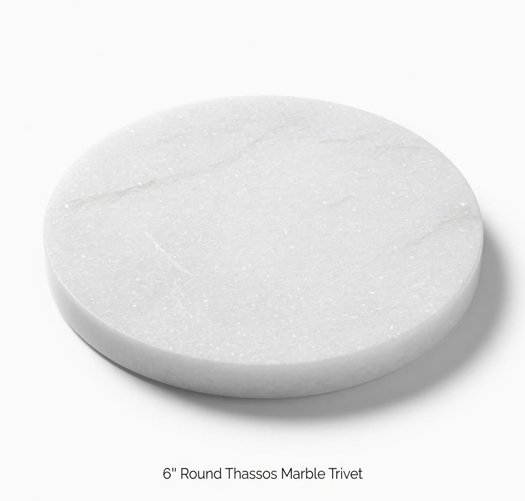 Large Thassos Marble Trivets / Tabletops / Decorative Marble Circles in many sizes FREE SHIPPING