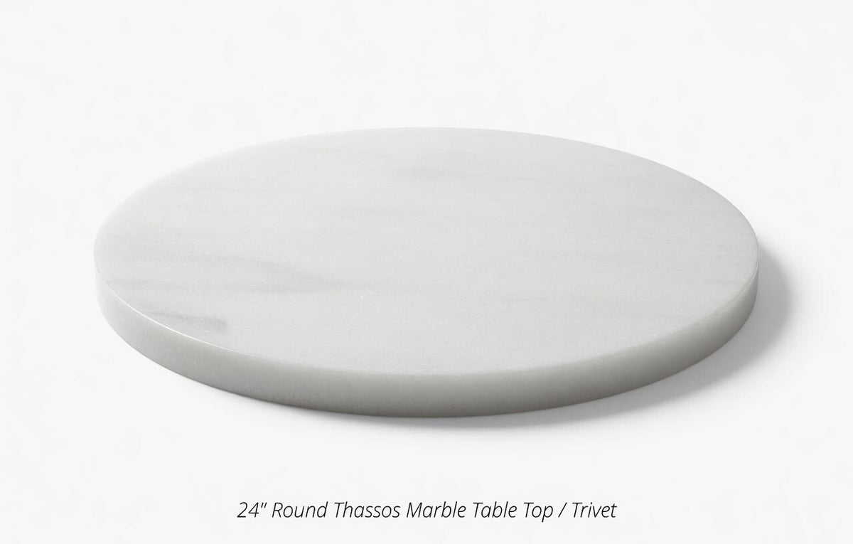 Large Thassos Marble Trivets / Tabletops / Decorative Marble Circles in many sizes FREE SHIPPING