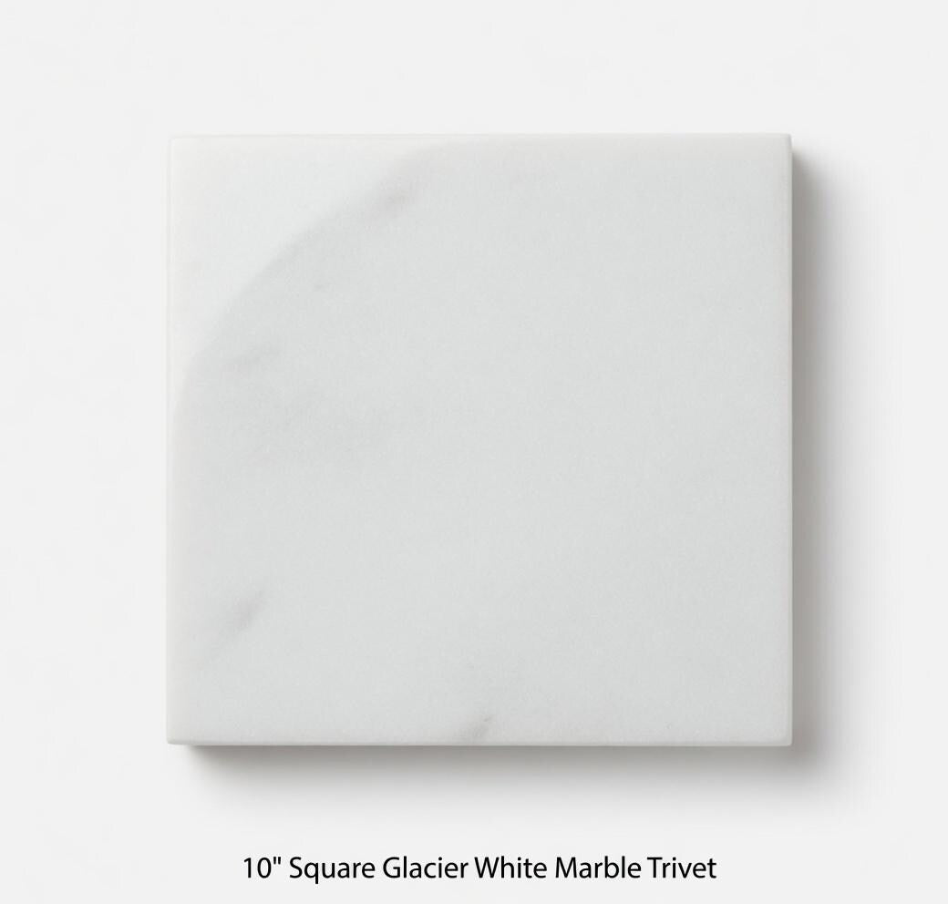 Glacier White Marble Trivets / Tabletops / Decorative Marble Pieces in many shapes and sizes FREE SHIPPING