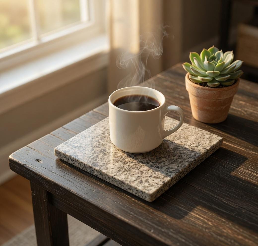 Beige Mara Granite Trivets,  Hot plate. Perfect to protect your table from hot pots 6" circle, also square, and hexagon. Free Shipping