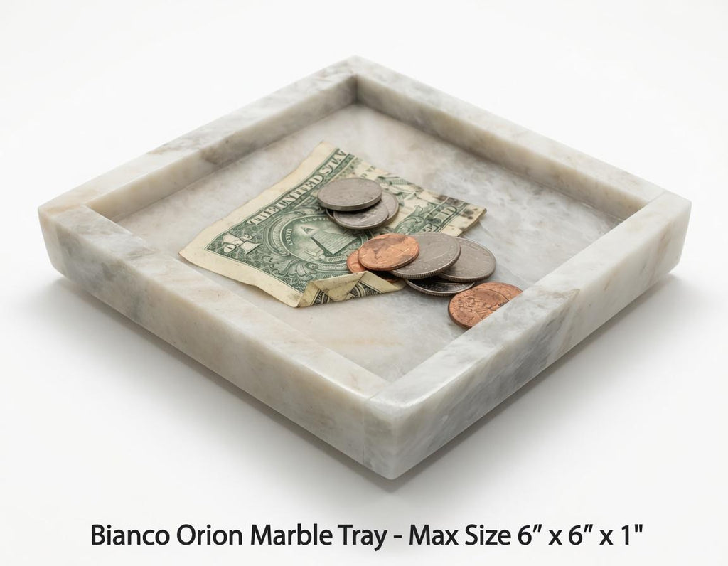 Handmade Bianco Orion Tray 6" × 6" height 1", perfect for your nightstand, bathroom, or change tray beautiful decor