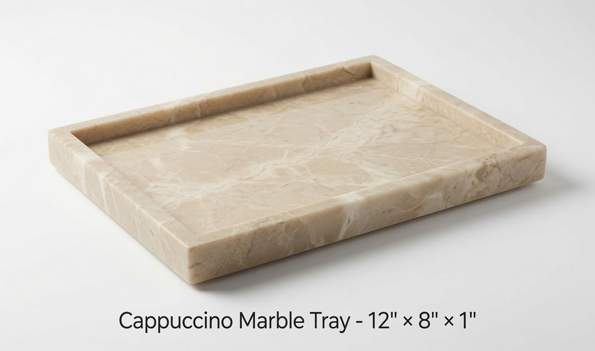 Handmade Cappuccino Marble Marble Tray 12" × 8" x 1"(height), Free Shipping Beautiful perfect for a housewarming gift serving tray