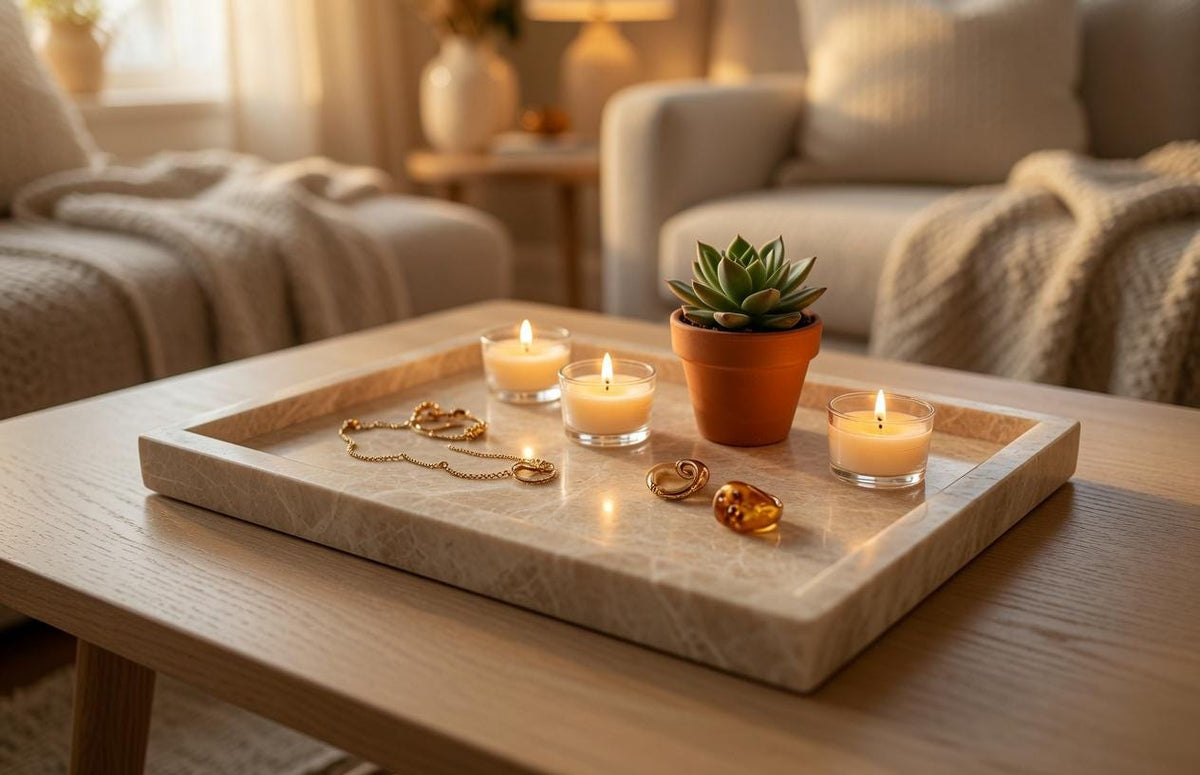 Handmade Cappuccino Marble Marble Tray 12" × 8" x 1"(height), Free Shipping Beautiful perfect for a housewarming gift serving tray
