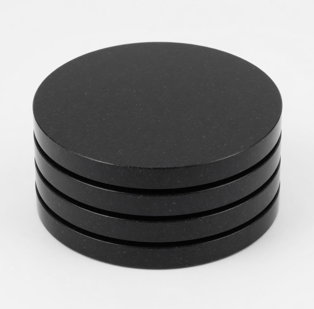 Handmade Absolute Black Granite Coasters, Set of 4